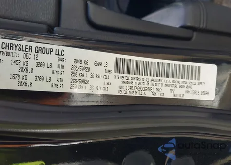 2013 Jeep Grand Cherokee Laredo из США, поврежденный, VIN 1C4RJEAG9DC620881